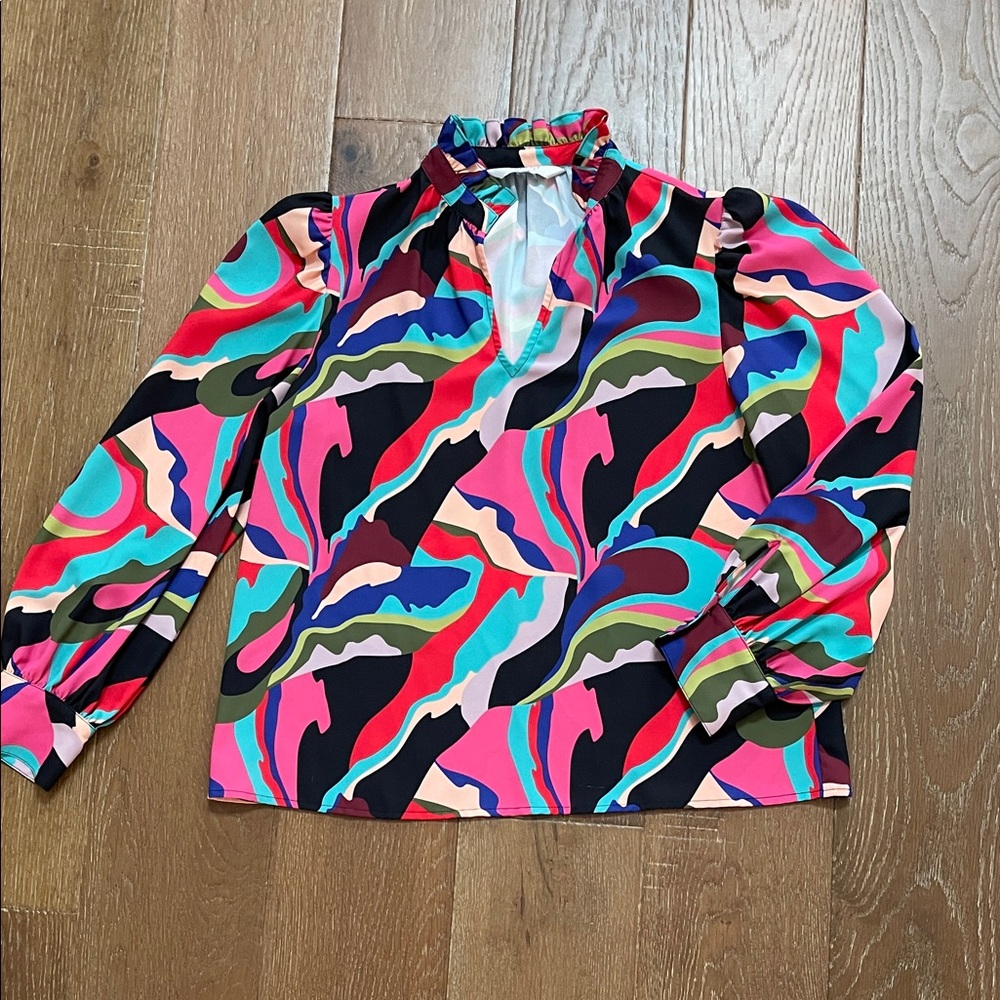 Crosby Multicolor Abstract Blouse